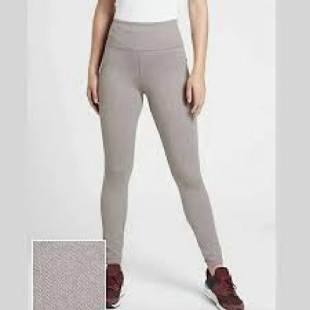 Athleta Delancey Herringbone Tight Light Oatmeal Asphalt 27” White size 1X